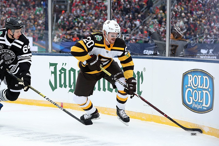 Joakim Nordstrom #20 of the Boston Bruins